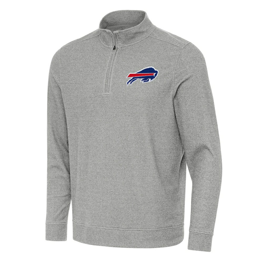 Buffalo Bills Antigua Subtle Quarter-Zip Top - Heather Gray - NFL