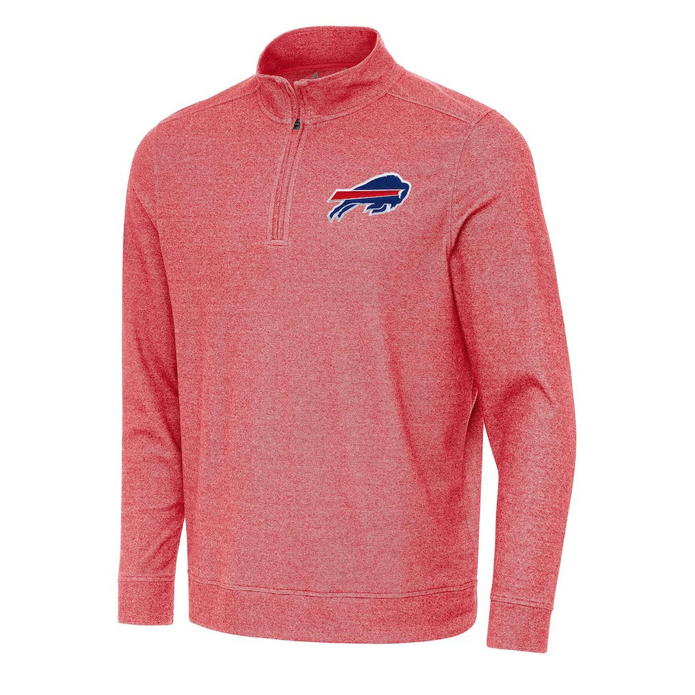 Buffalo Bills Antigua Subtle Quarter-Zip Top - Heather Red - NFL