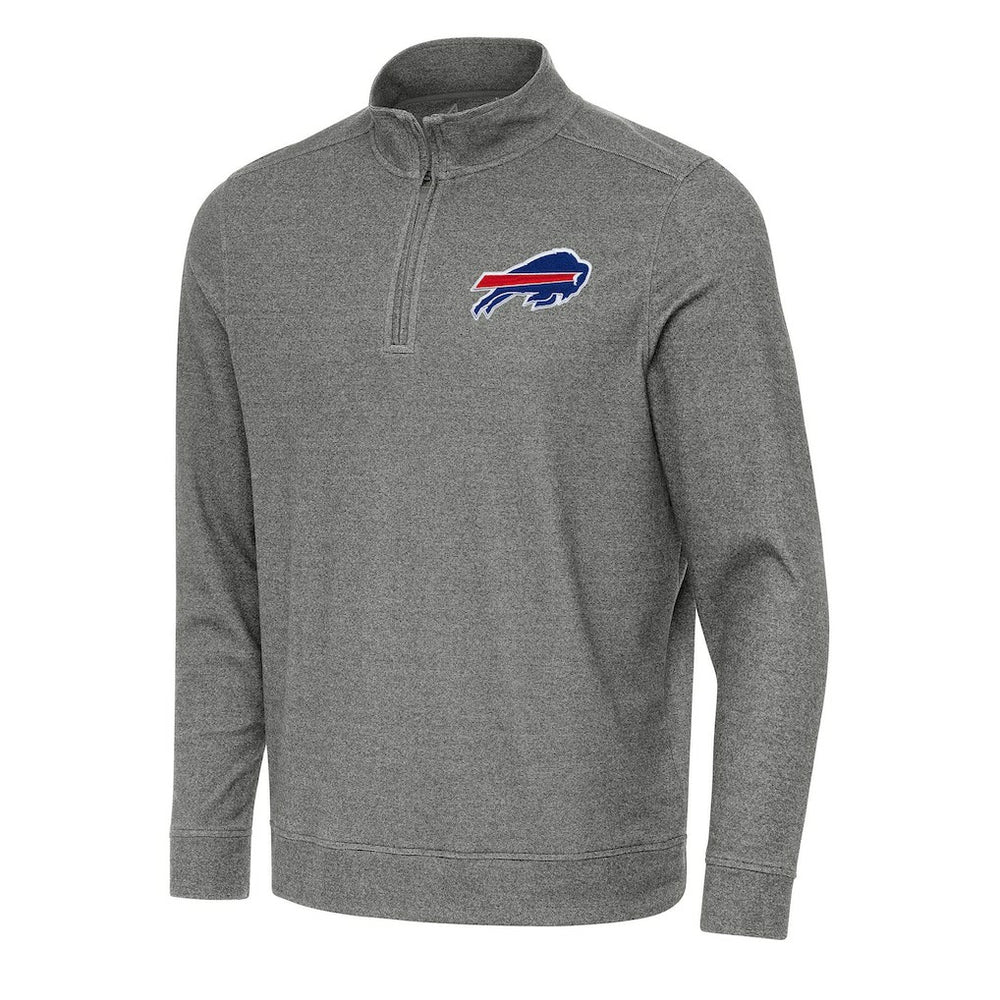 Buffalo Bills Antigua Subtle Quarter-Zip Top - Heather Black - NFL