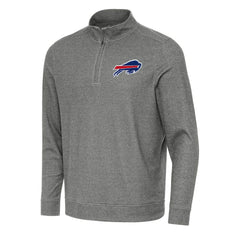 Buffalo Bills Antigua Subtle Quarter-Zip Top - Heather Black - NFL
