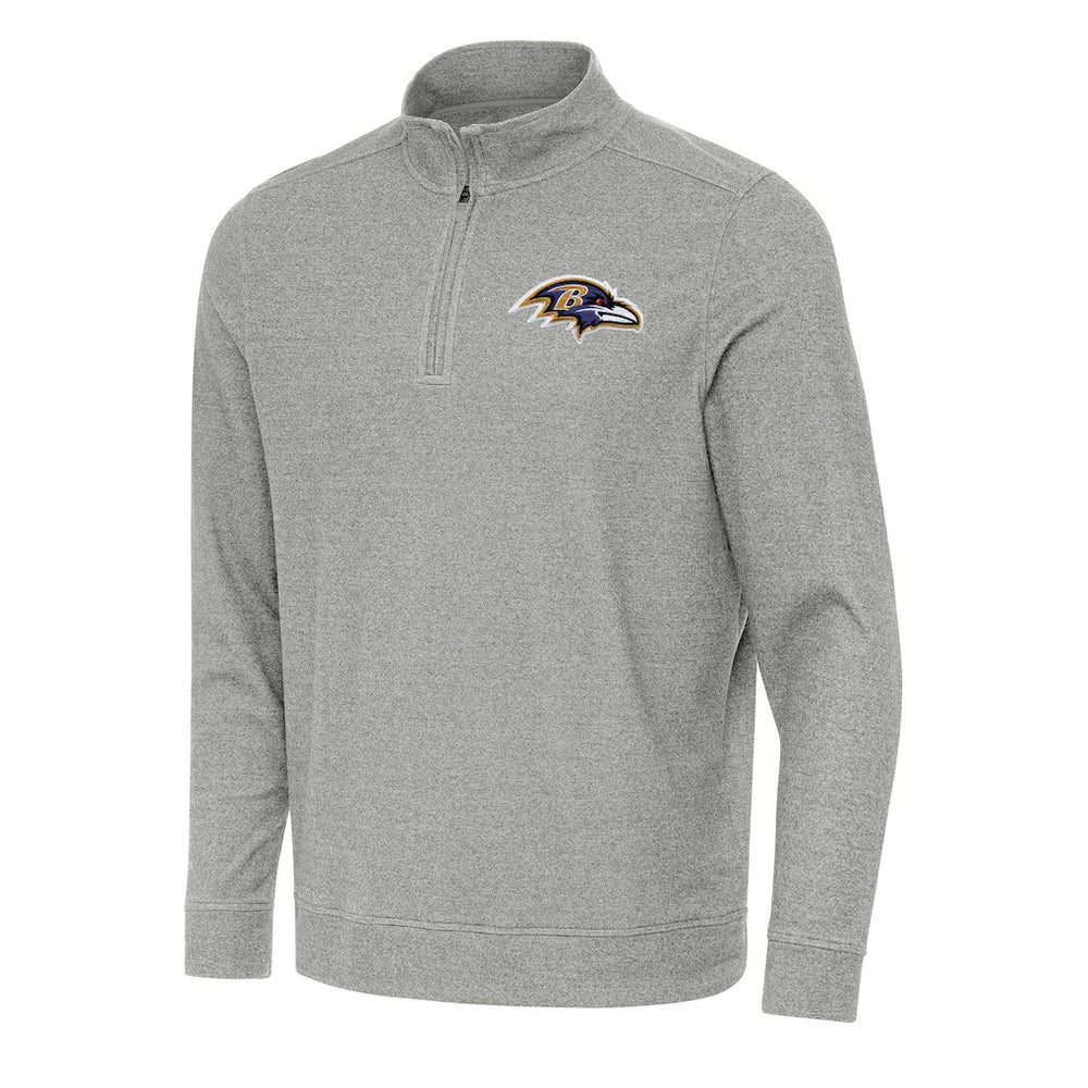 Baltimore Ravens Antigua Subtle Quarter-Zip Top - Heather Gray - NFL