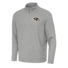 Baltimore Ravens Antigua Subtle Quarter-Zip Top - Heather Gray - NFL