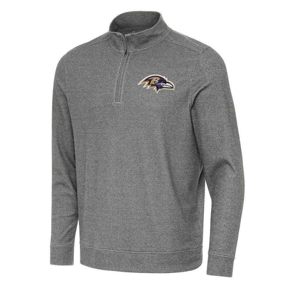 Baltimore Ravens Antigua Subtle Quarter-Zip Top - Heather Black - NFL