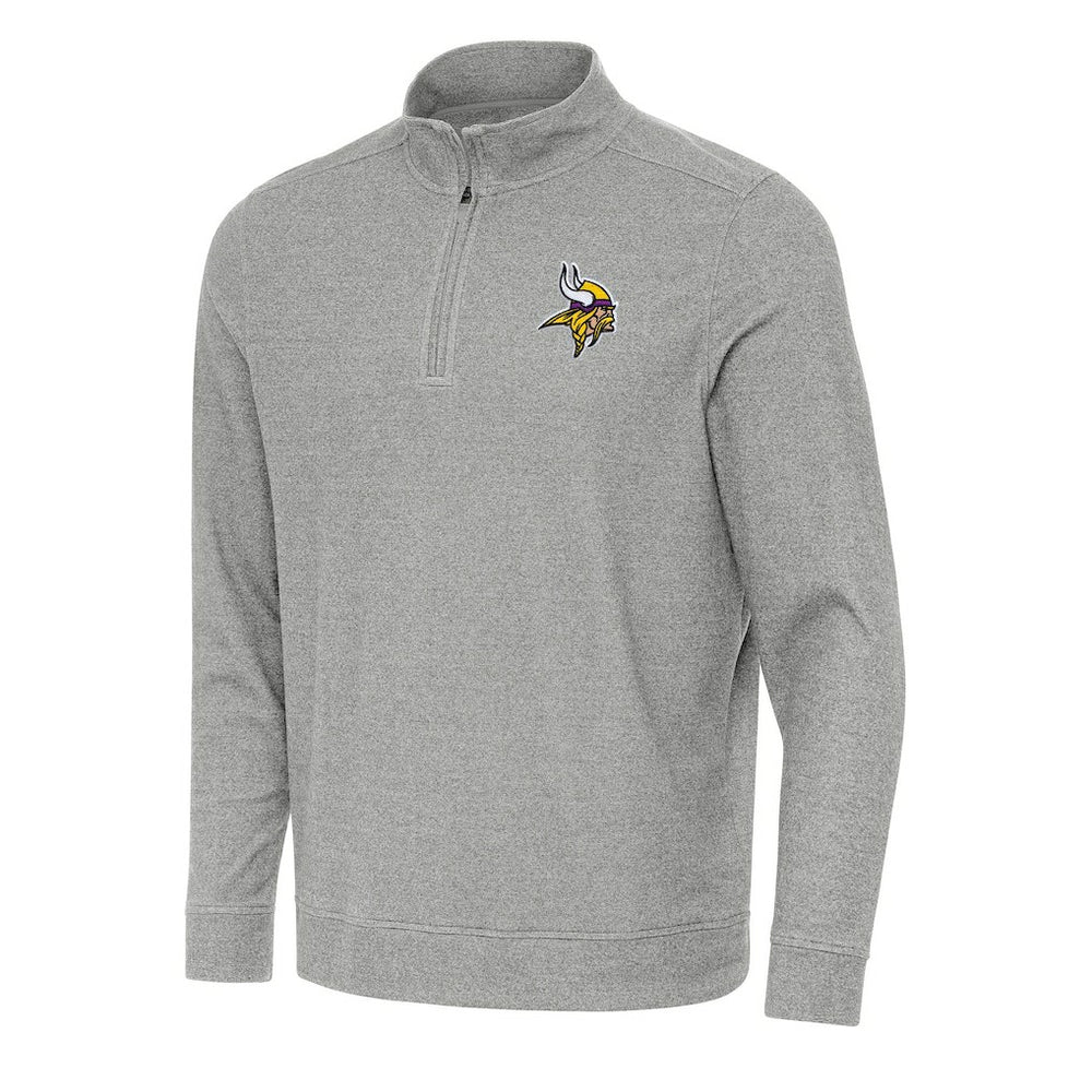 Minnesota Vikings Antigua Subtle Quarter-Zip Top - Heather Gray - NFL