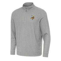 Minnesota Vikings Antigua Subtle Quarter-Zip Top - Heather Gray - NFL