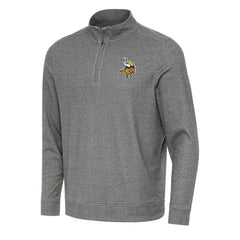 Minnesota Vikings Antigua Subtle Quarter-Zip Top - Heather Black - NFL