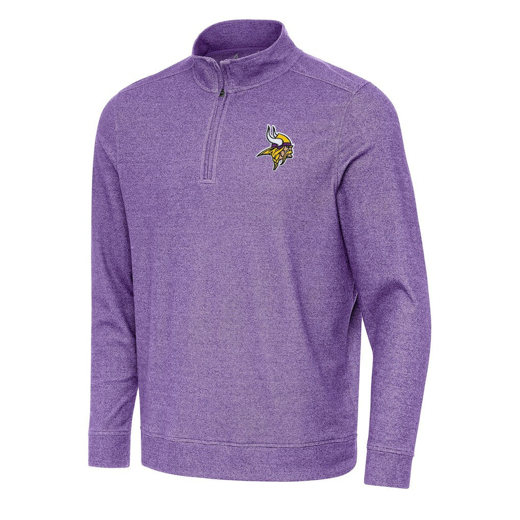 Minnesota Vikings Antigua Subtle Quarter-Zip Top - Heather Purple - NFL