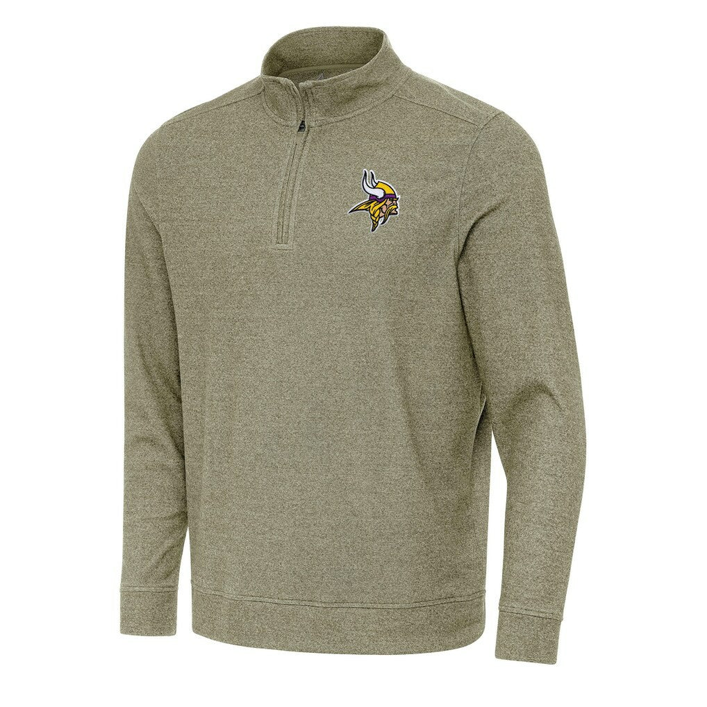 Minnesota Vikings Antigua Subtle Quarter-Zip Top - Olive - NFL