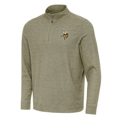 Minnesota Vikings Antigua Subtle Quarter-Zip Top - Olive - NFL