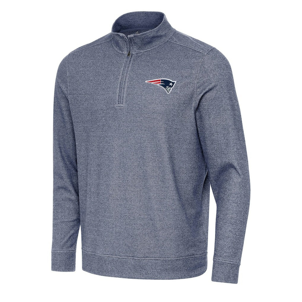 New England Patriots Antigua Subtle Quarter-Zip Top - Heather Navy - NFL