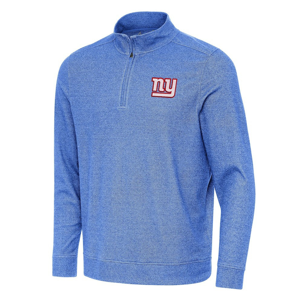 New York Giants Antigua Subtle Quarter-Zip Top - Heather Royal - NFL