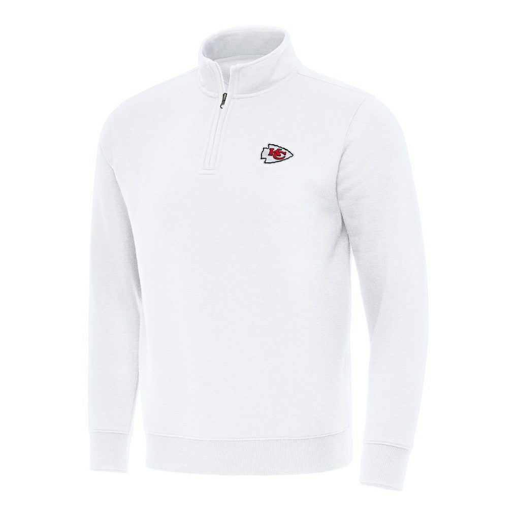 Kansas City Chiefs Antigua Victory Quarter-Zip Pullover Top - White - NFL