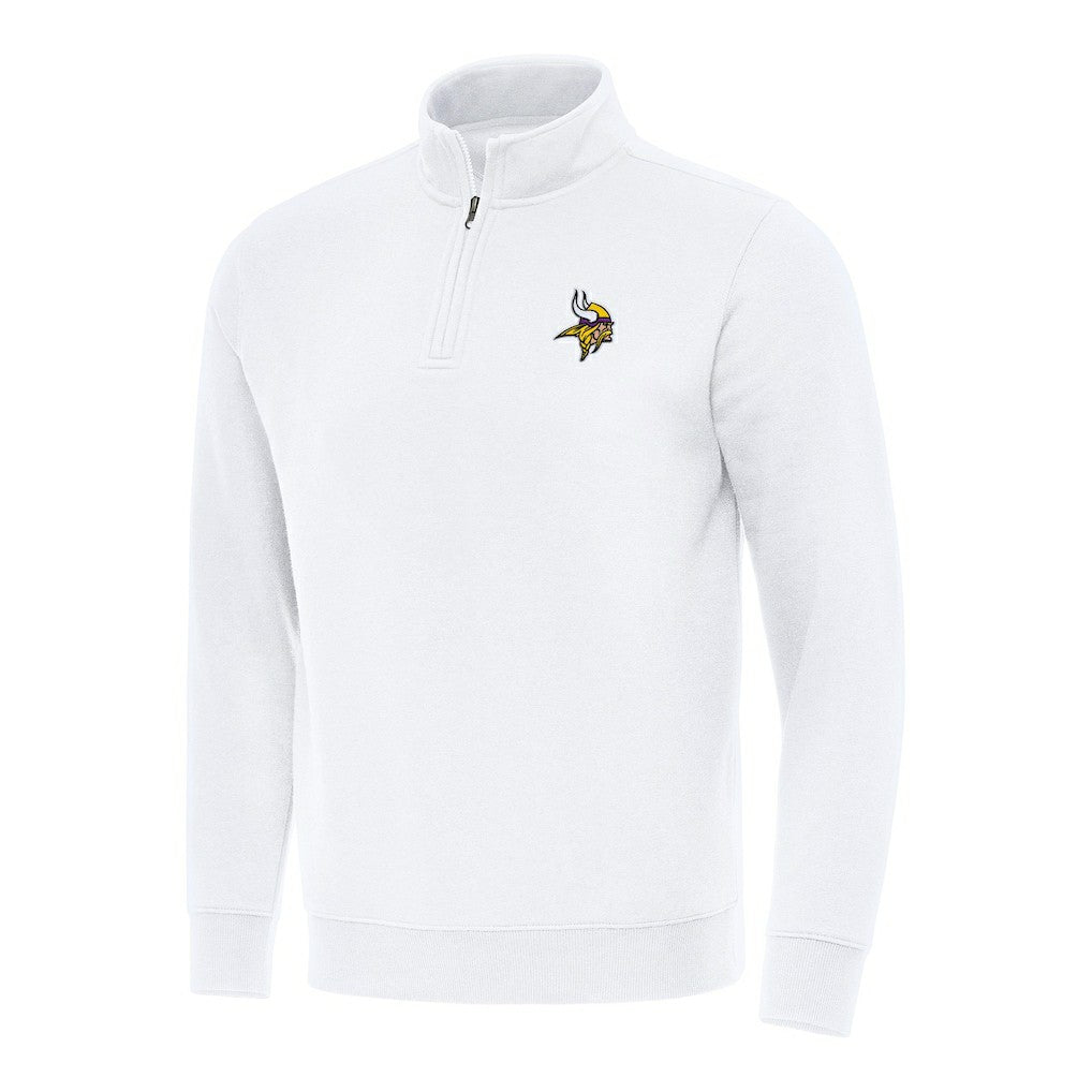 Minnesota Vikings Antigua Victory Quarter-Zip Pullover Top - White - NFL