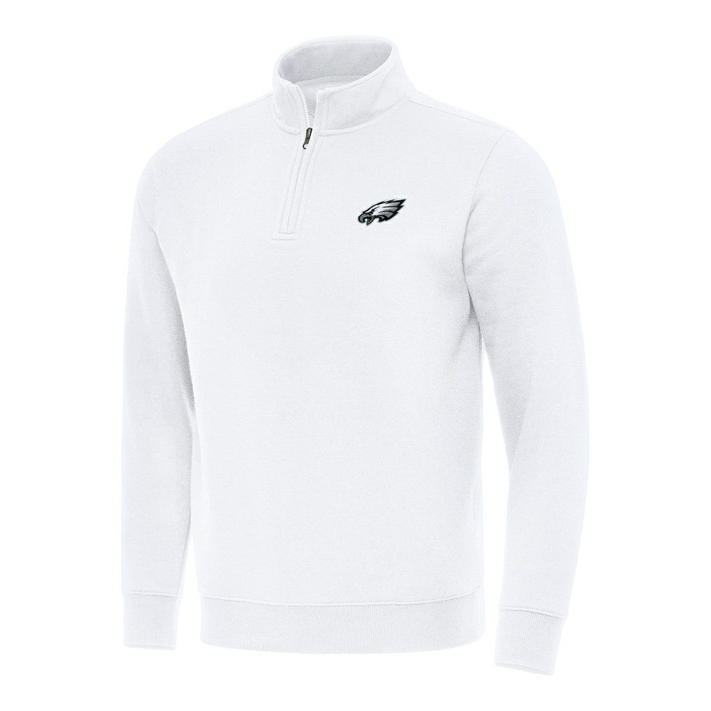 Philadelphia Eagles Antigua Victory Quarter-Zip Pullover Top - White - NFL