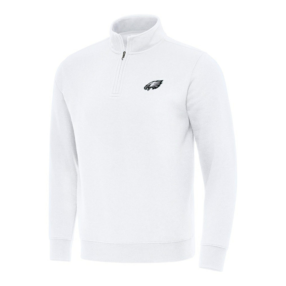 Philadelphia Eagles Antigua Victory Quarter-Zip Pullover Top - White - NFL