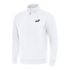 Philadelphia Eagles Antigua Victory Quarter-Zip Pullover Top - White - NFL