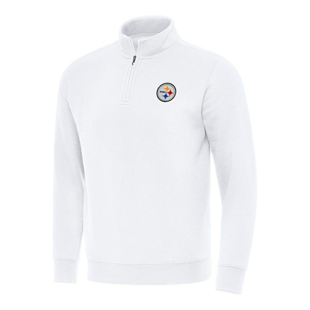 Pittsburgh Steelers Antigua Victory Quarter-Zip Pullover Top - White - NFL