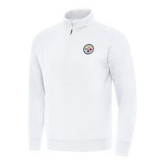 Pittsburgh Steelers Antigua Victory Quarter-Zip Pullover Top - White - NFL