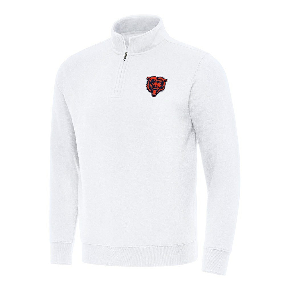 Chicago Bears Antigua Victory Quarter-Zip Pullover Top - White - NFL