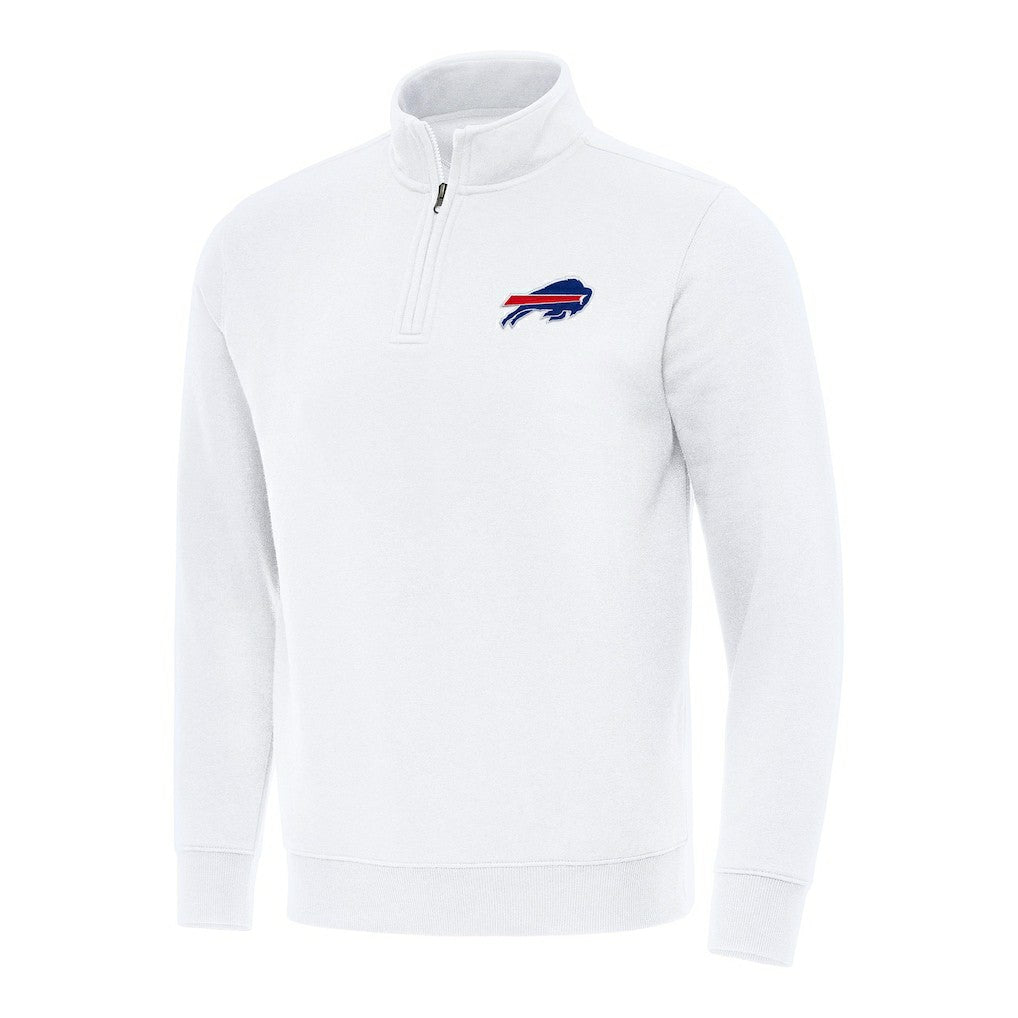 Buffalo Bills Antigua Victory Quarter-Zip Pullover Top - White - NFL