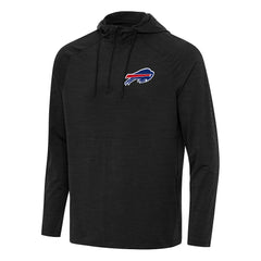 Buffalo Bills Antigua Spikes Quarter-Zip Pullover Hoodie - Heather Black - NFL
