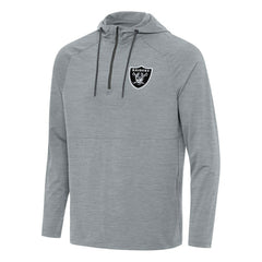Las Vegas Raiders Antigua Spikes Quarter-Zip Pullover Hoodie - Heather Gray - NFL