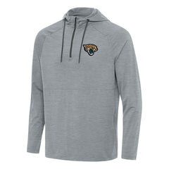 Jacksonville Jaguars Antigua Spikes Quarter-Zip Pullover Hoodie - Heather Gray - NFL