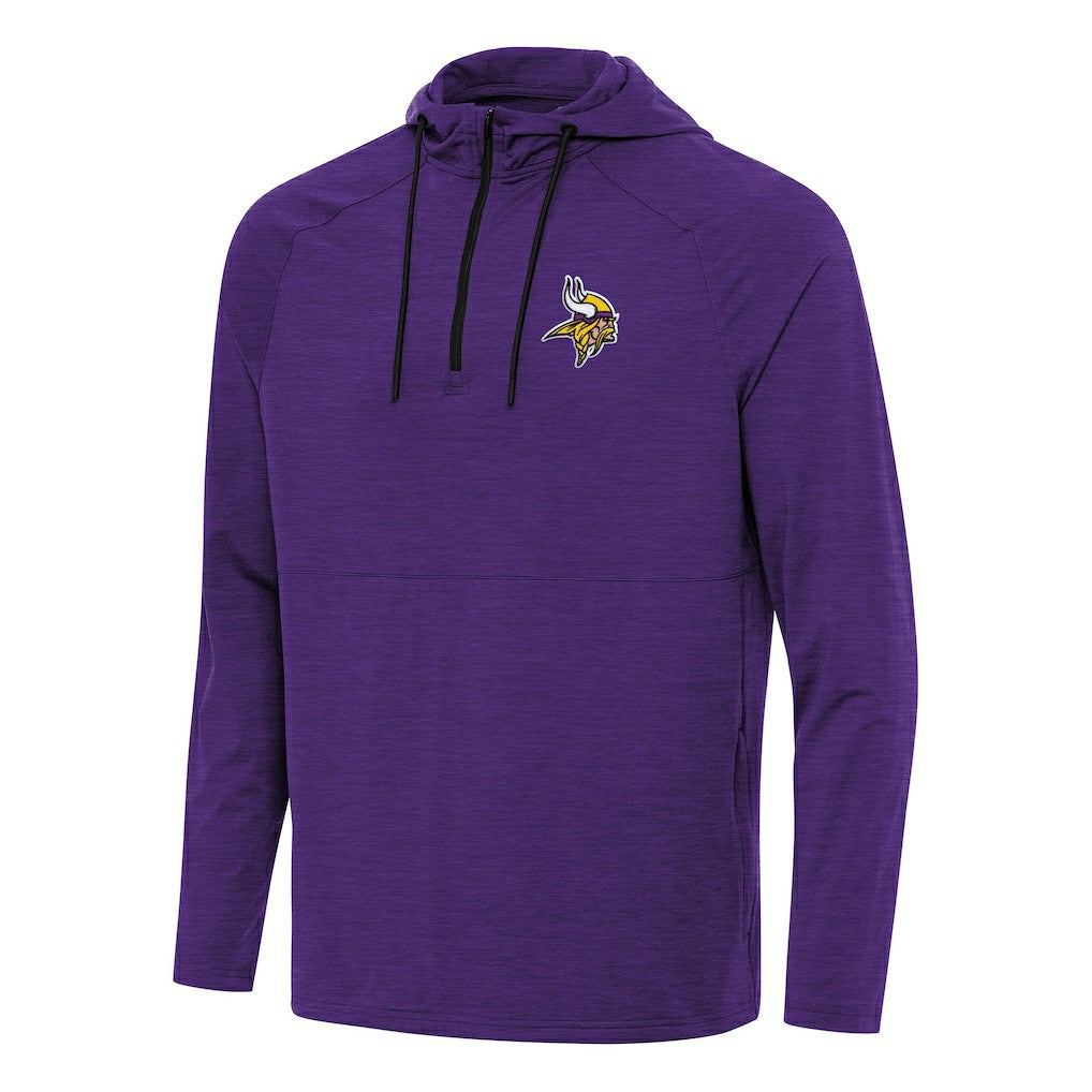 Minnesota Vikings Antigua Spikes Quarter-Zip Pullover Hoodie - Heather Purple - NFL