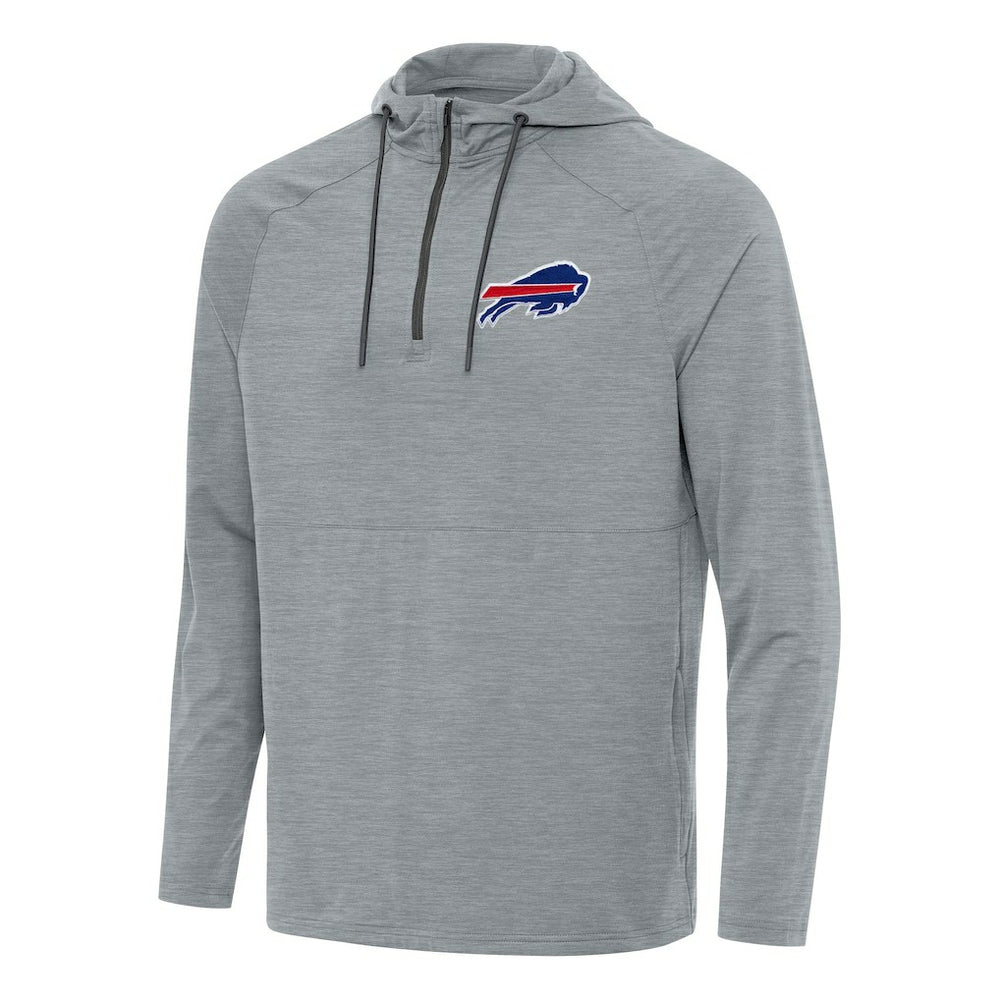Buffalo Bills Antigua Spikes Quarter-Zip Pullover Hoodie - Heather Gray - NFL