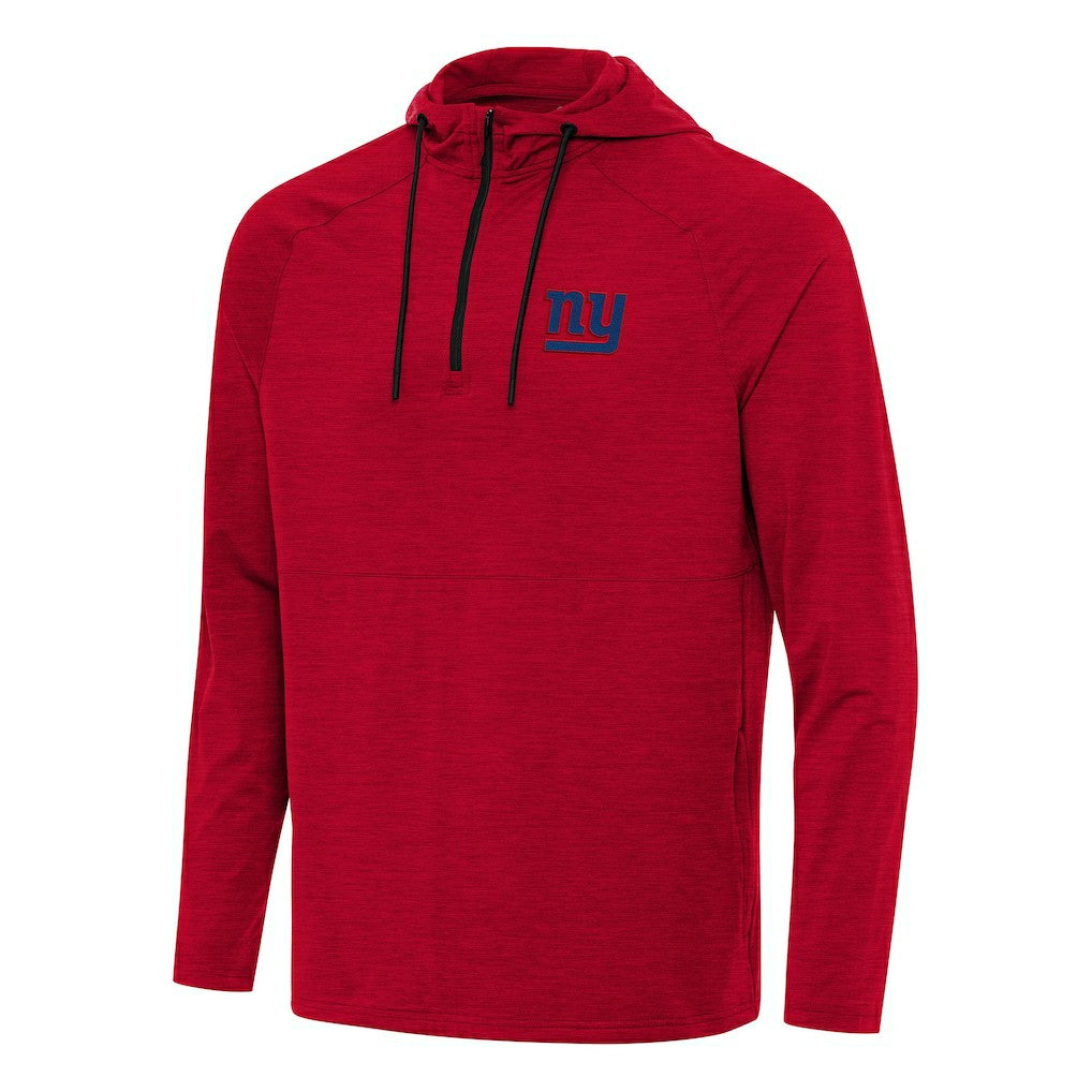New York Giants Antigua Spikes Quarter-Zip Pullover Hoodie - Heather Red - NFL