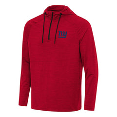 New York Giants Antigua Spikes Quarter-Zip Pullover Hoodie - Heather Red - NFL