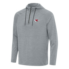 Kansas City Chiefs Antigua Spikes Quarter-Zip Pullover Hoodie - Heather Gray - NFL