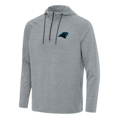 Carolina Panthers Antigua Spikes Quarter-Zip Pullover Hoodie - Heather Gray - NFL