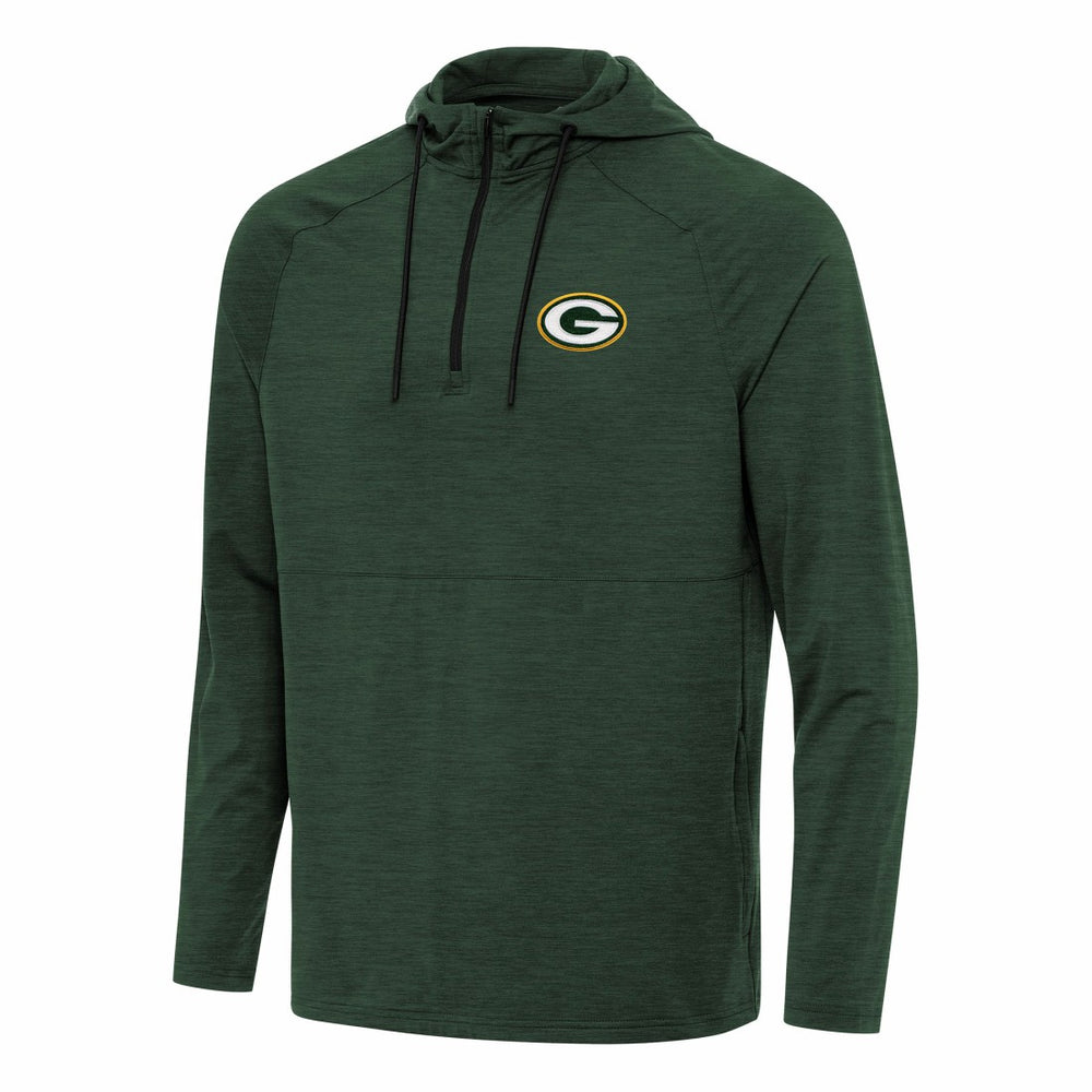 Green Bay Packers Antigua Spikes Quarter-Zip Pullover Hoodie - Hunter Green - NFL
