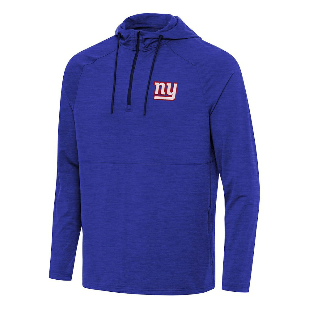 New York Giants Antigua Spikes Quarter-Zip Pullover Hoodie - Heather Royal - NFL