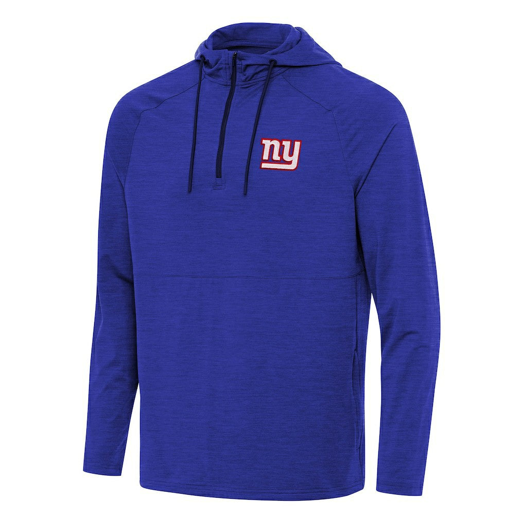 New York Giants Antigua Spikes Quarter-Zip Pullover Hoodie - Heather Royal - NFL