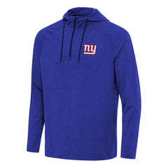 New York Giants Antigua Spikes Quarter-Zip Pullover Hoodie - Heather Royal - NFL