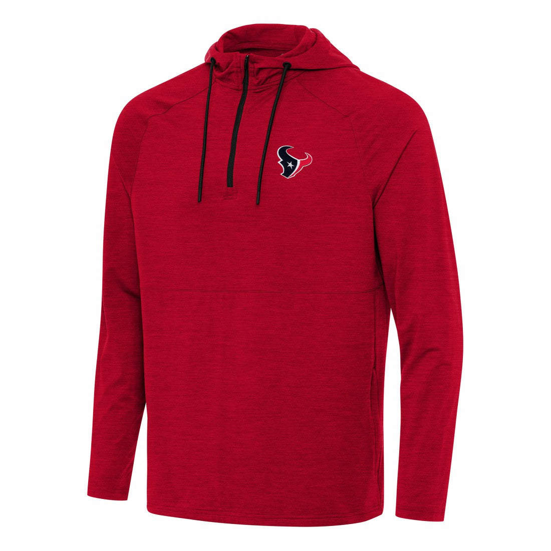 Houston Texans Antigua Spikes Quarter-Zip Pullover Hoodie - Heather Red - NFL