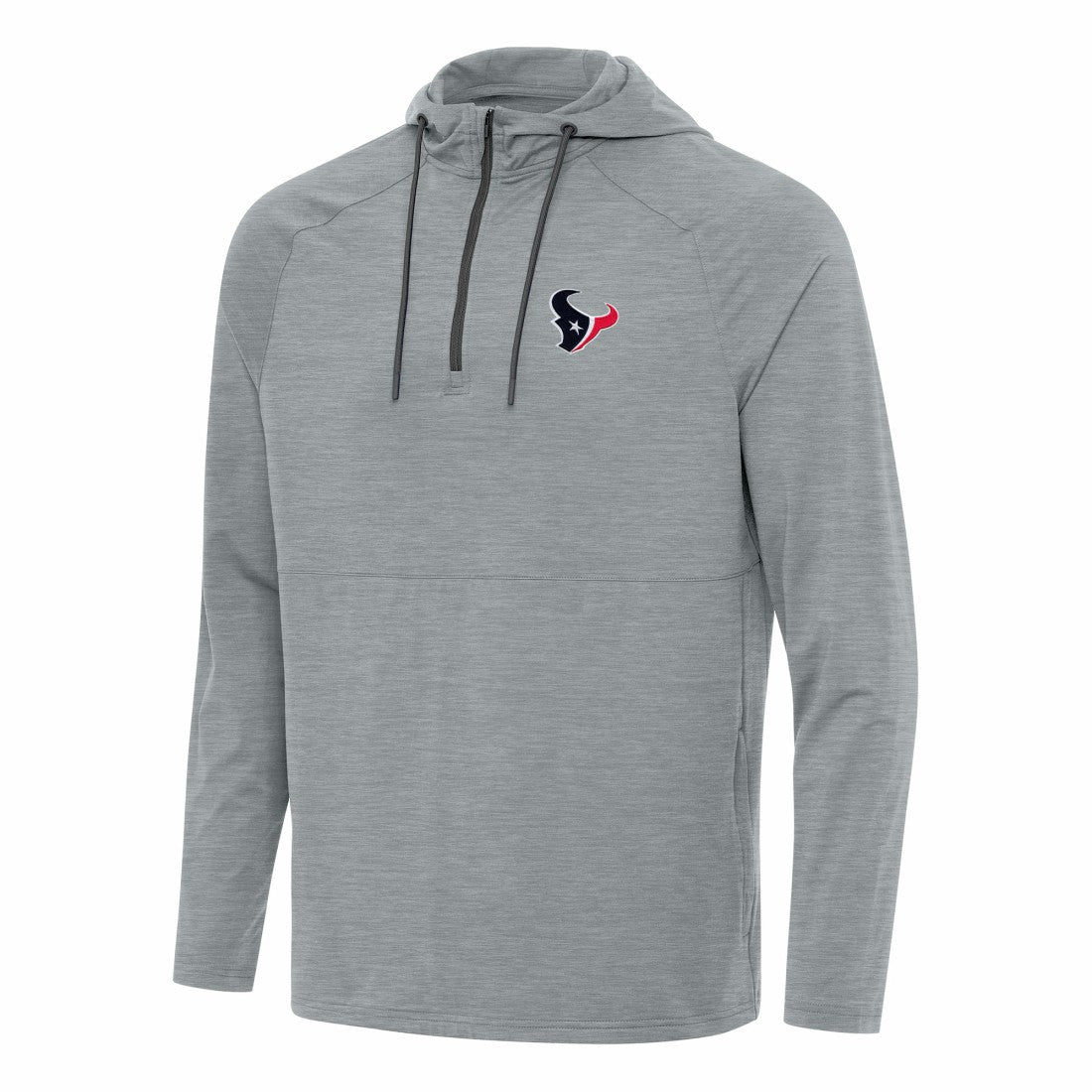 Houston Texans Antigua Spikes Quarter-Zip Pullover Hoodie - Heather Gray - NFL