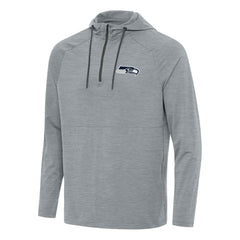Seattle Seahawks Antigua Spikes Quarter-Zip Pullover Hoodie - Heather Gray - NFL