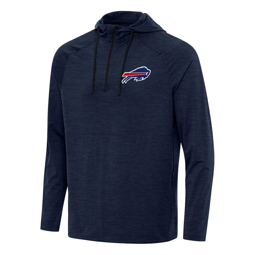 Buffalo Bills Antigua Spikes Quarter-Zip Pullover Hoodie - Heather Navy - NFL