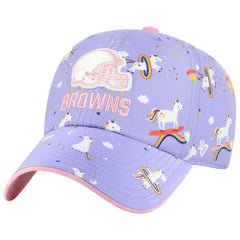 Cleveland Browns '47 Girls Preschool Unicorn Clean Up Adjustable Hat - Lavender - 47 brand