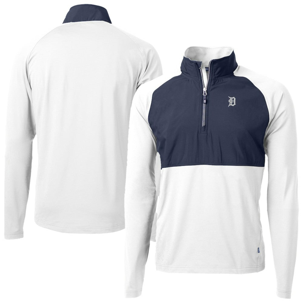 Detroit Tigers Cutter & Buck Adapt Eco Hybrid Raglan DryTec Quarter-Zip Jacket Discount