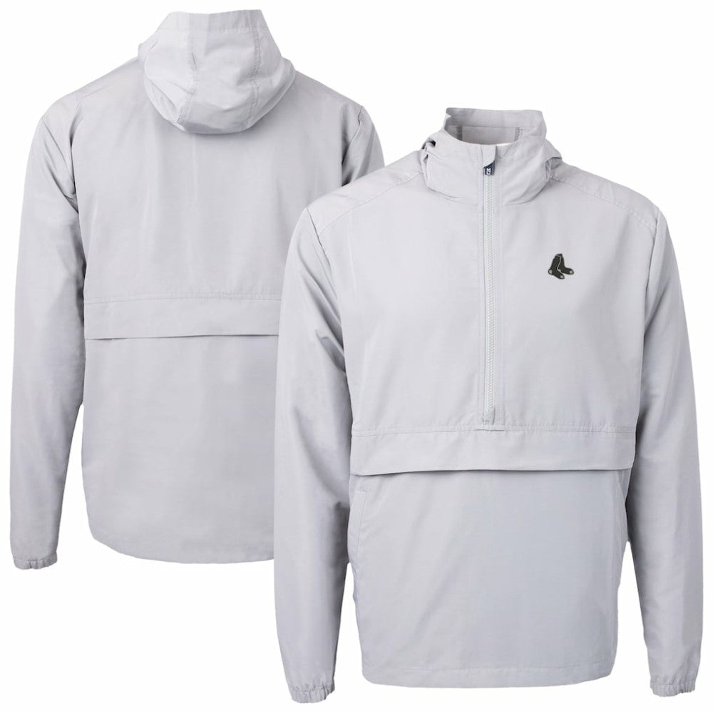 Boston Red Sox Cutter & Buck Charter Eco Recycled Anorak Half-Zip Hoodie Jacket Outlet