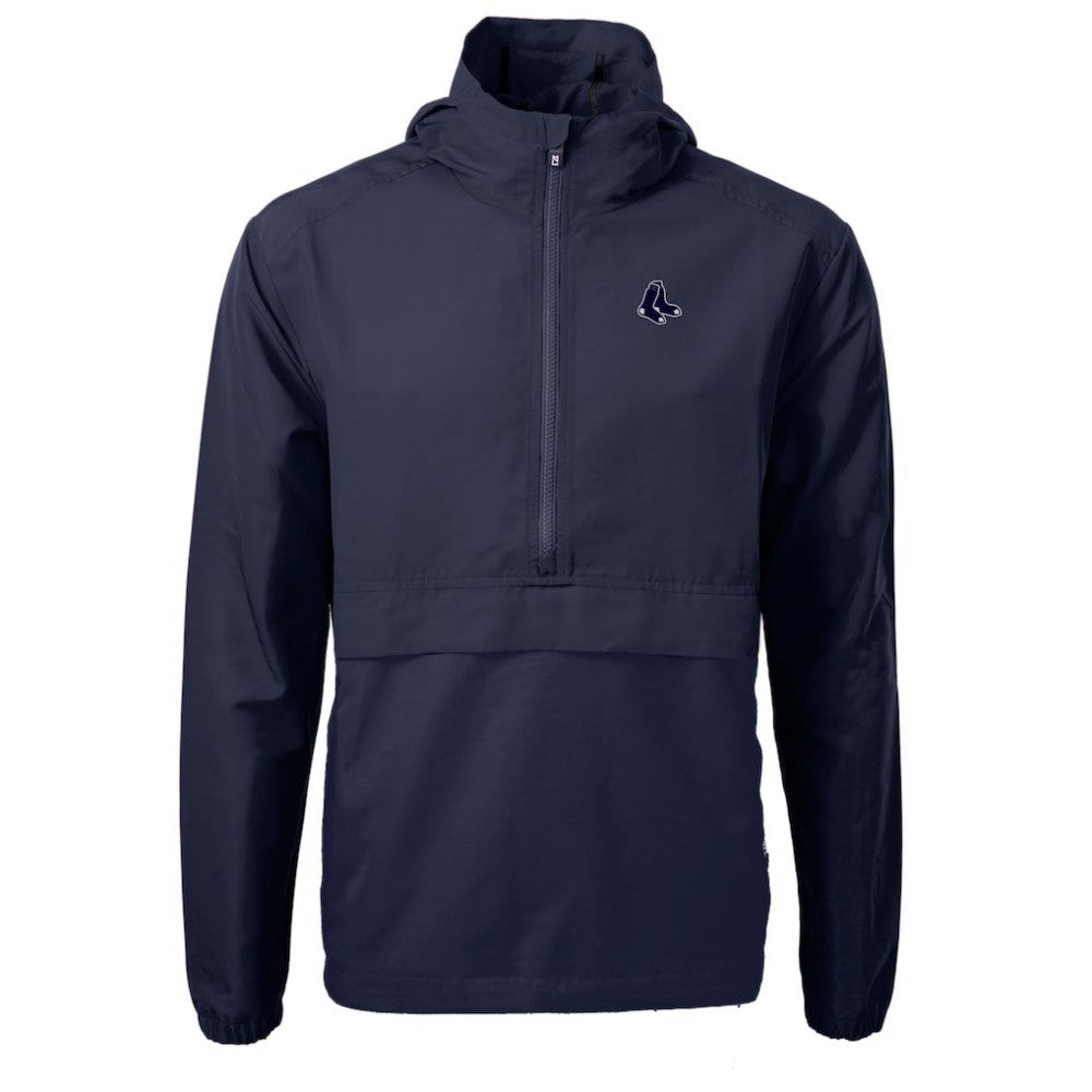 Boston Red Sox Cutter & Buck Charter Eco Recycled Anorak Half-Zip Hoodie Jacket for sale