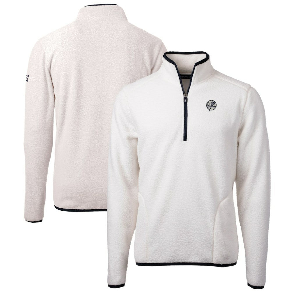 New York Yankees Cutter & Buck Cascade Eco Fleece Quarter-Zip Jacket Sale