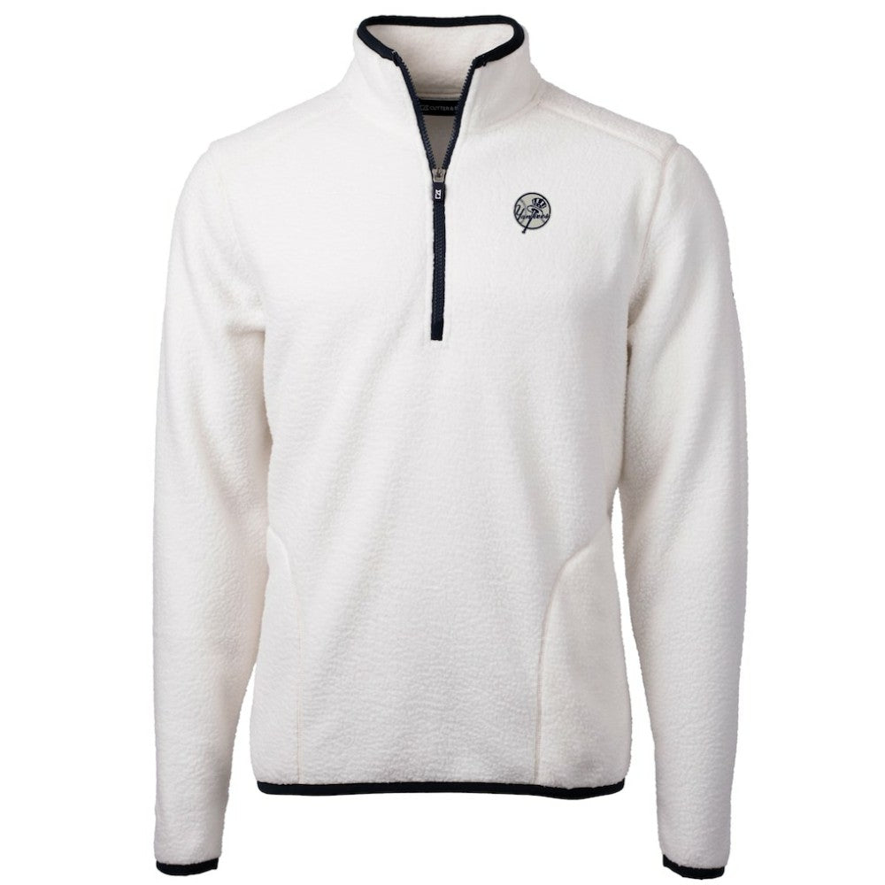 New York Yankees Cutter & Buck Cascade Eco Fleece Quarter-Zip Jacket Sale