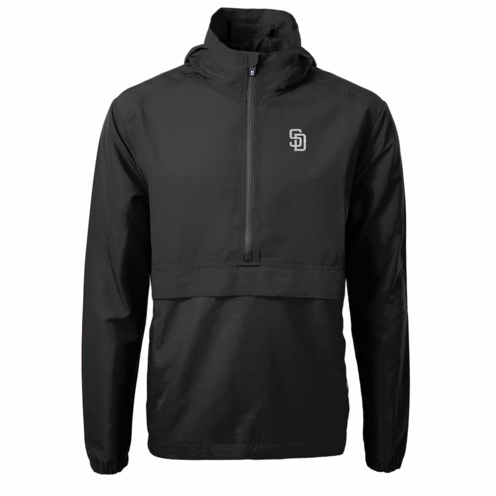 San Diego Padres Cutter & Buck Charter Eco Recycled Anorak Half-Zip Hoodie Jacket Outlet