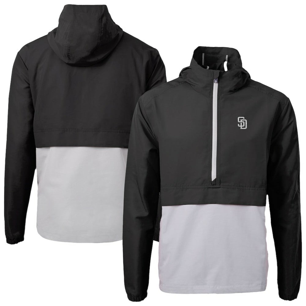 San Diego Padres Cutter & Buck Charter Eco Recycled Anorak Half-Zip Hoodie Jacket Online