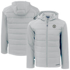 Milwaukee Brewers Cutter & Buck Evoke Hybrid Eco Softshell Recycled Full-Zip Hooded Jacket Outlet